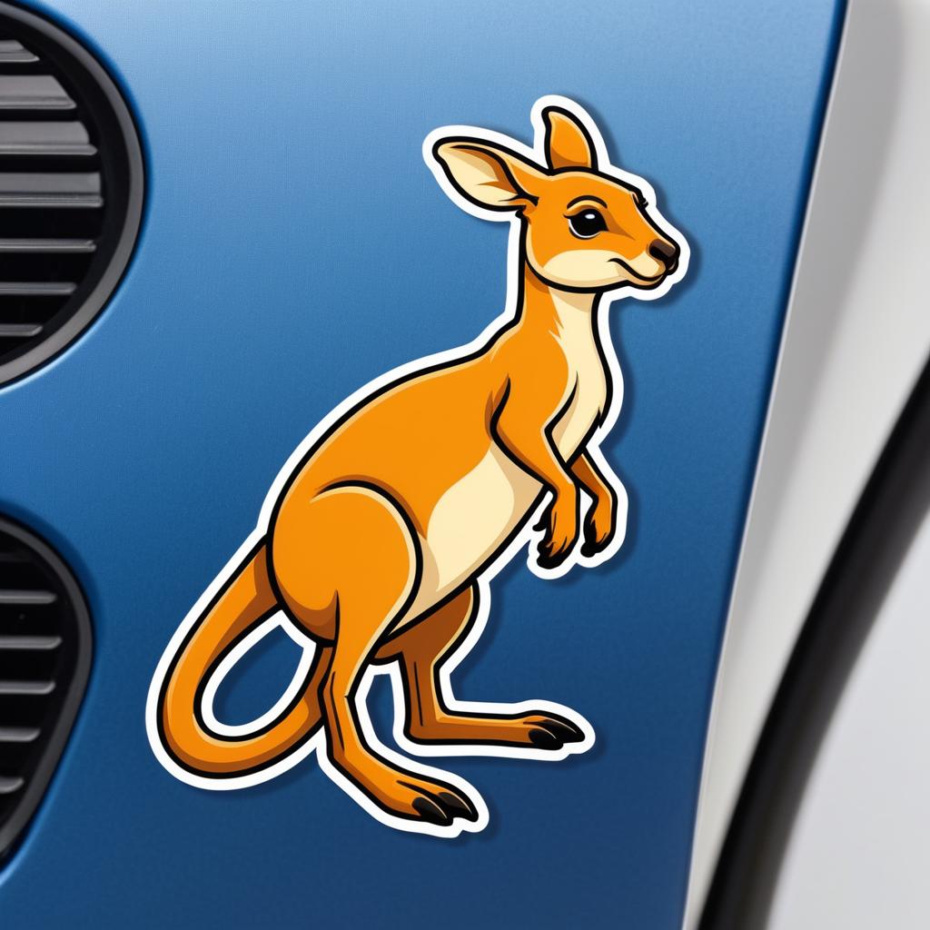 Playful and Lively Kangaroo Sticker Design