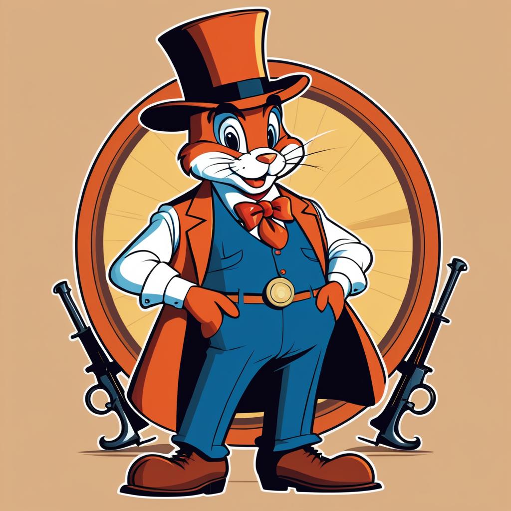 Eclectic Vintage Western Cartoon Character Design