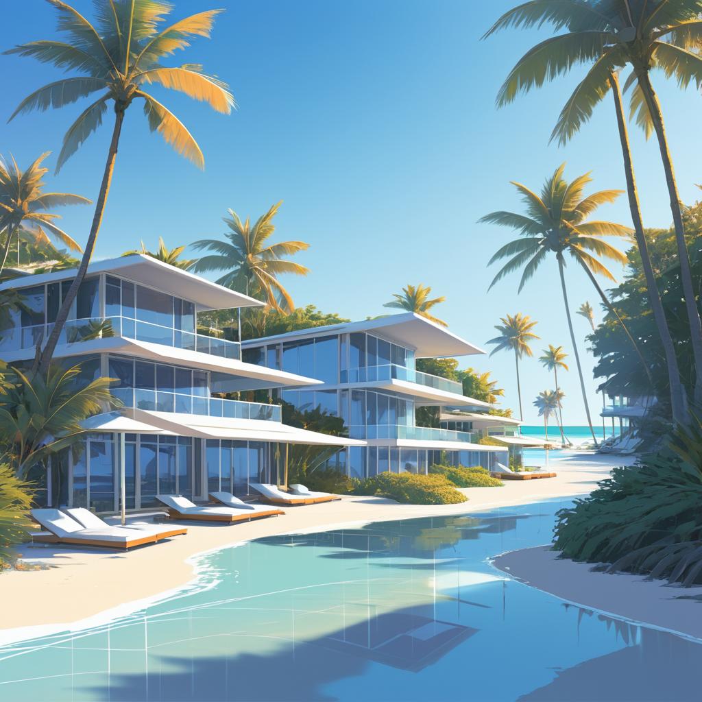 Serene Beach Resort Concept Art Storyboard