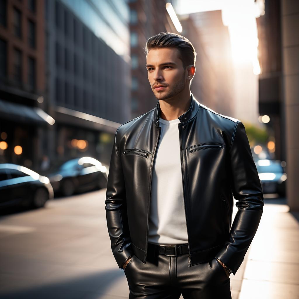 Stylish Man in Urban Afternoon Glow