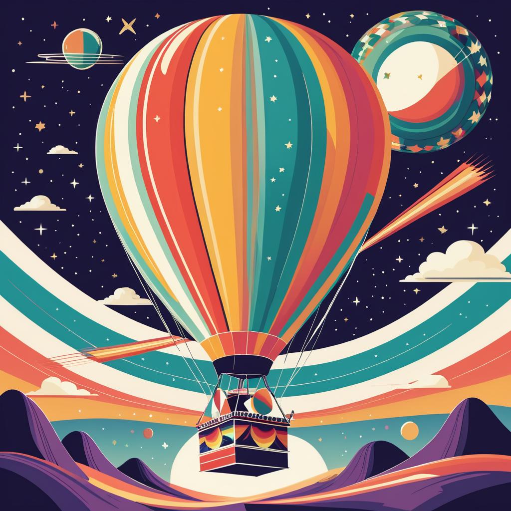 Retro Hot Air Balloon in Space