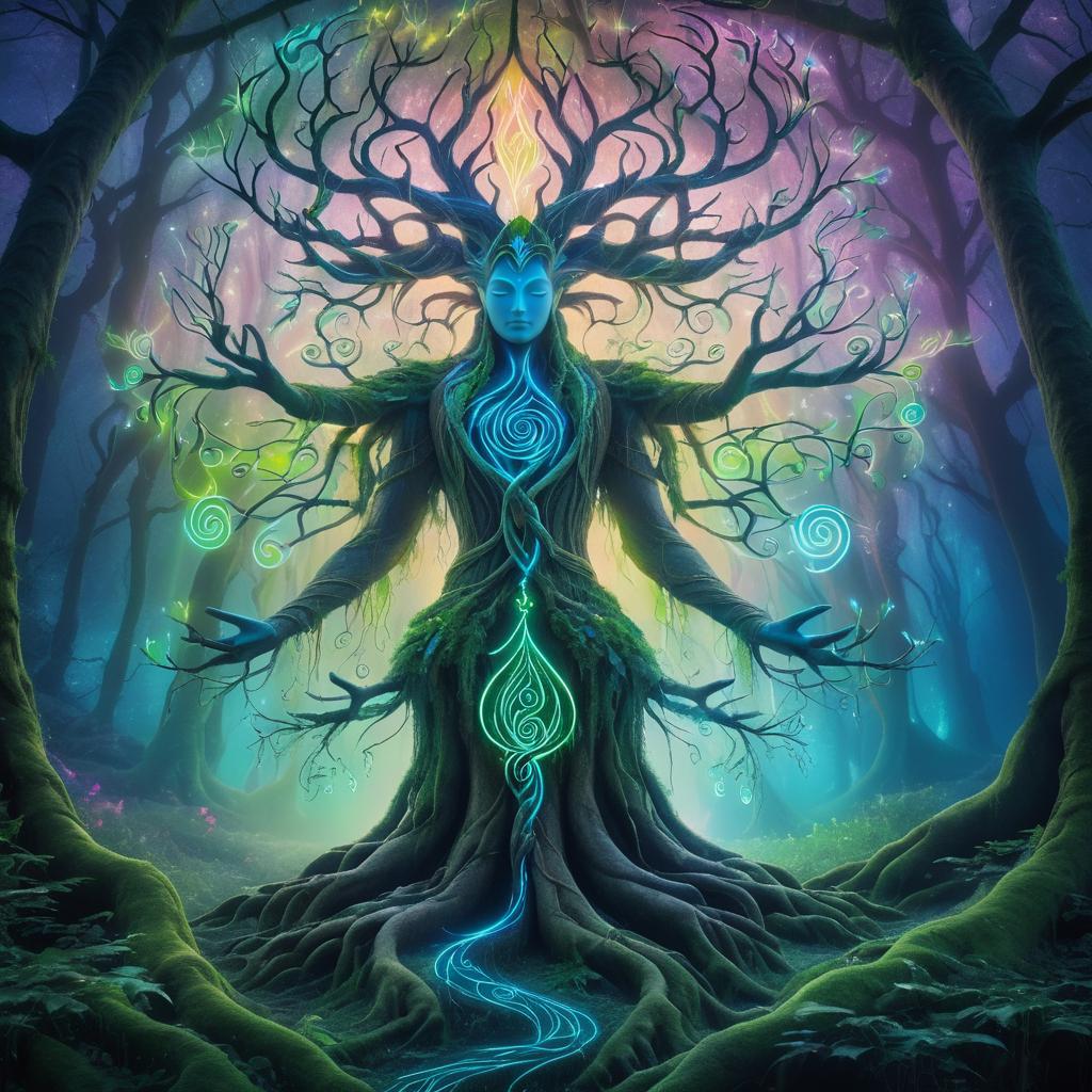 Ancient Tree Spirit Mural at Dawn