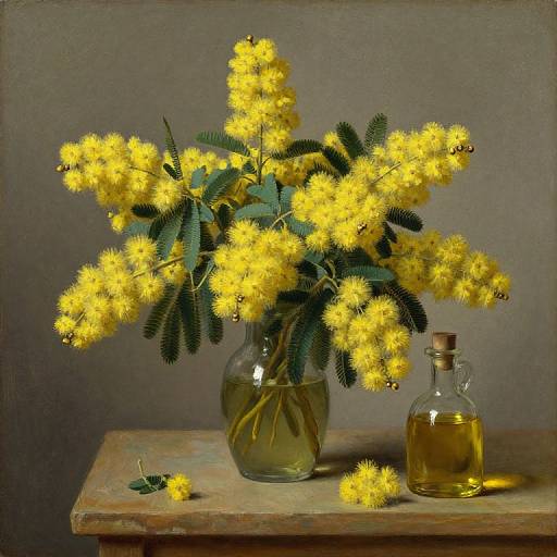 Mimosa Oil Painting by Bouguereau