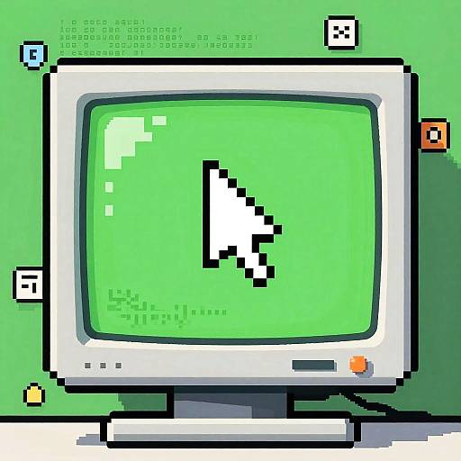 Vintage Pixel Art Computer Screen
