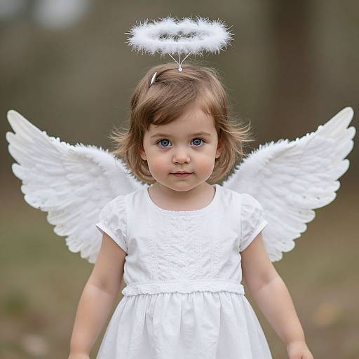 Realistic Infant Angel Girl Portrait