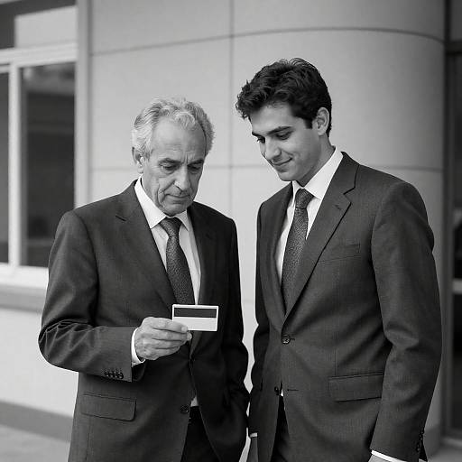 Black and White Portrait of Two Men