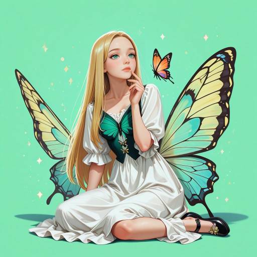 Enthusiastic Girl with Butterfly in Nature