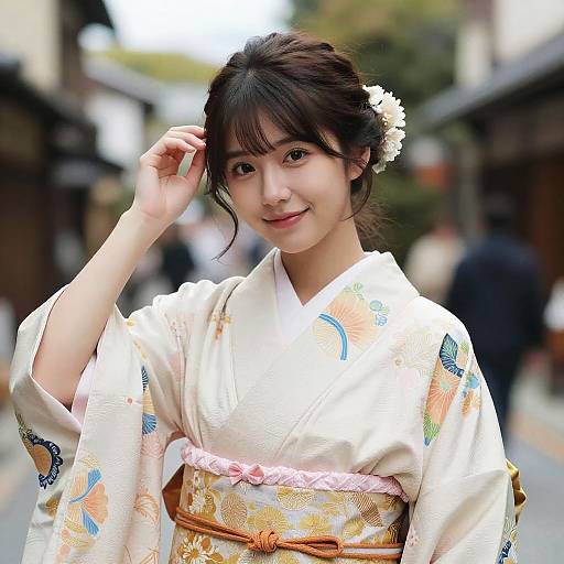 Young Woman in Traditional Kimono