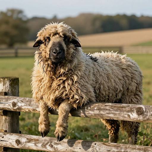 Photorealistic Sheepdog Puli on Fence