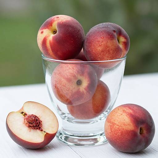 Nectarines Displayed in Glass Container