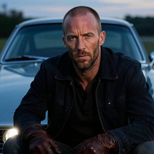 Jason Statham Cinematic Vintage Portrait