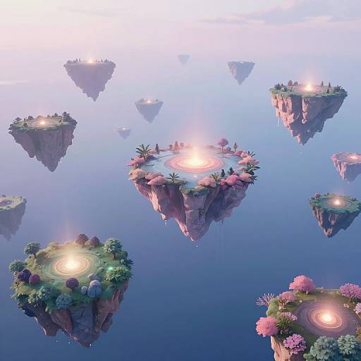 Surreal Floating Archipelago Dreamscape