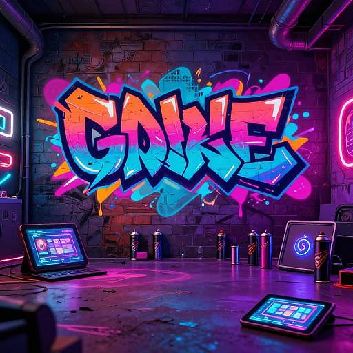 Futuristic Graffiti Font Generator Interface