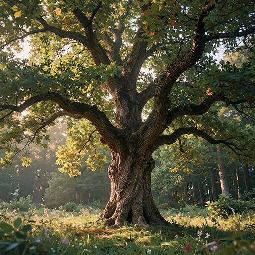 Majestic Ancient Tree in Golden Light