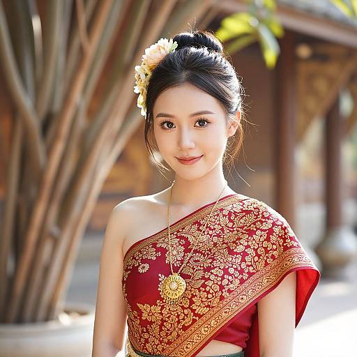 Photorealistic Thai Woman in Traditional Dress