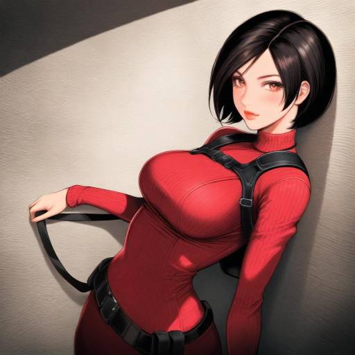 Illustration of Ada wong, resident evil in the style of Harusame (unmei no ikasumi)