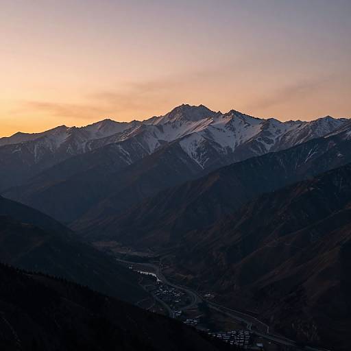 Twilight Mountains and Valley Serenity