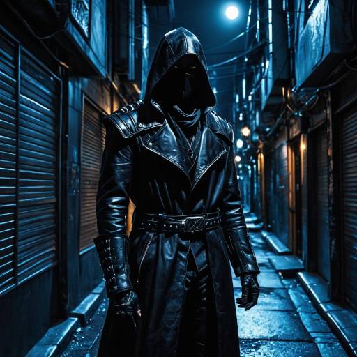 Ethereal Shadow Assassin in Moonlit Alley