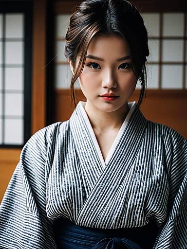 Realistic Woman in Jinbei Clothing