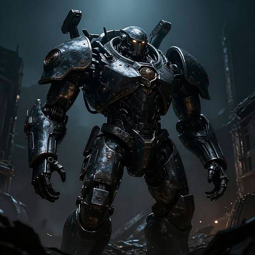 Gothic Imperator Titan in Ruined City