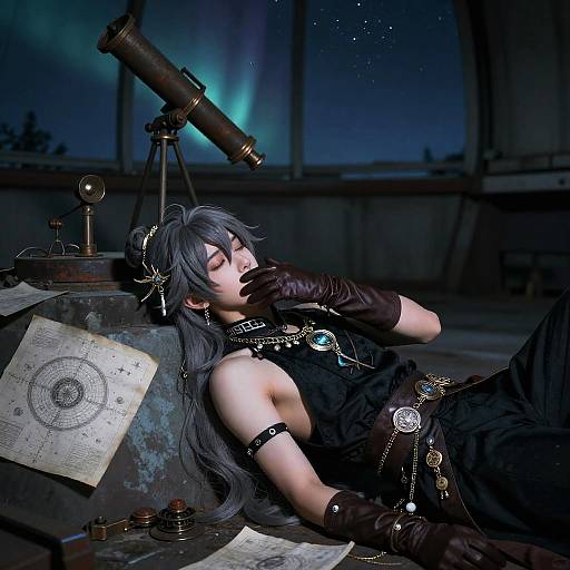 Cosplay of Genshin Impact Character in Observatory Dome