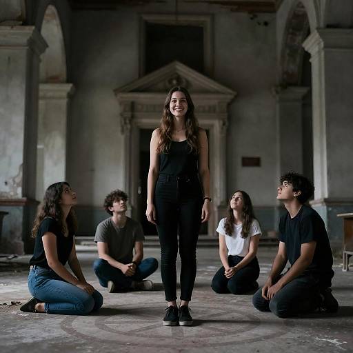 Eerie Gathering in an Abandoned Church
