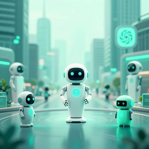 Futuristic City with ChatGPT Robots