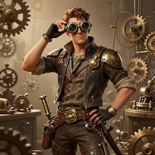 Steampunk Inventor Character Concept Art