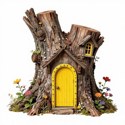 Turbulent Fairy House in Tree Stump