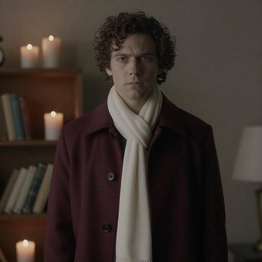 Moody Portrait of a Man in Maroon Coat