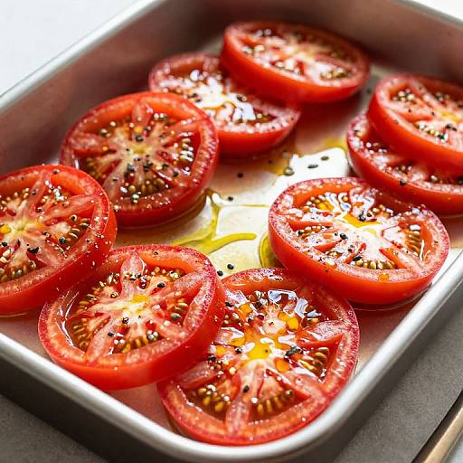 Neatly Arranged Sliced Tomatoes