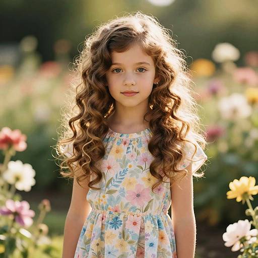 Permed Curls in Floral Garden