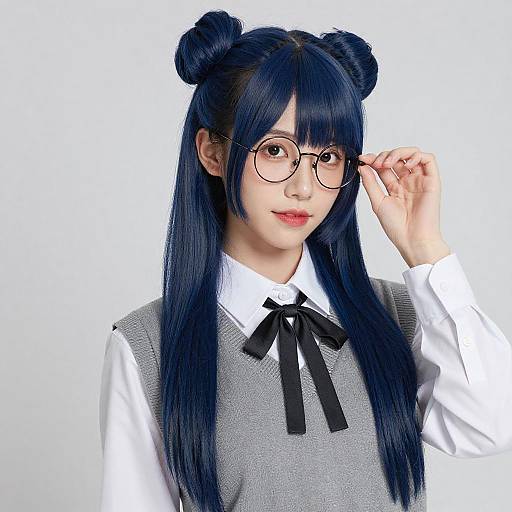 Cute Nerdy Asian Woman Portrait