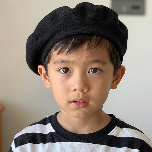 Portrait of Young Boy in Mime Costume