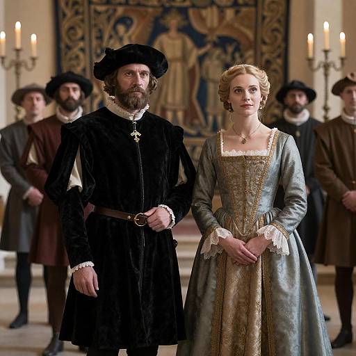 Candlelit Medieval Court with Nobles