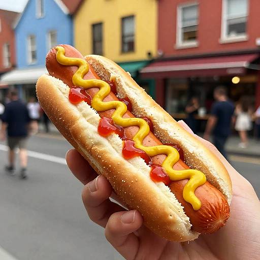 Vibrant Street Hot Dog Scene