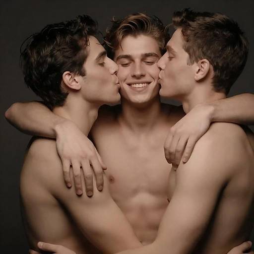Intimate Embrace of Three Men