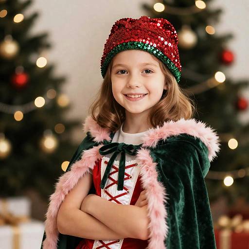 Smiling Girl in Festive Attire
