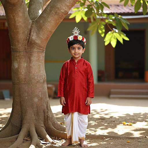 Naturalistic Portrait of Little Krishna