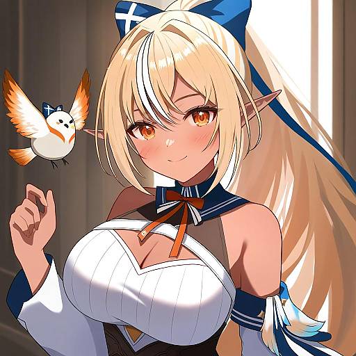 Illustration of Elfriend (shiranui flare), hololive in the style of Sen1986