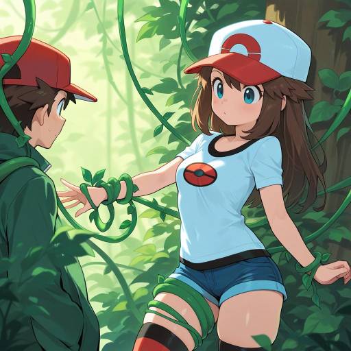 Adventurous Duo with Red Pokemon