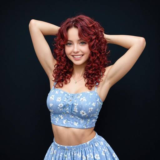 Joyful Bohemian in Curly Red Hair