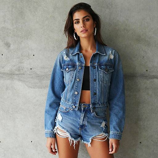 Stylish Young Woman in Street Fashion