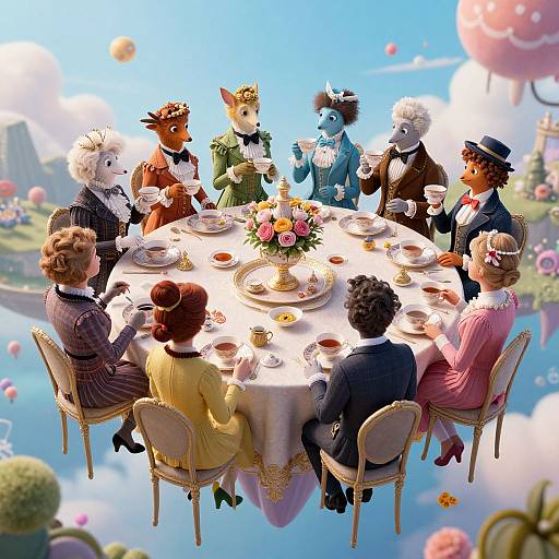 Surreal Victorian Tea Party Gathering