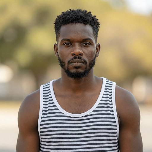 Sunlit Portrait of a Dark-Skinned Man