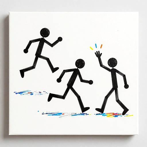 Dynamic Stick Figures in Abstract Style