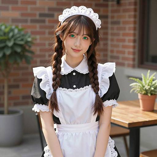 Charming Outdoor French Maid Portrait