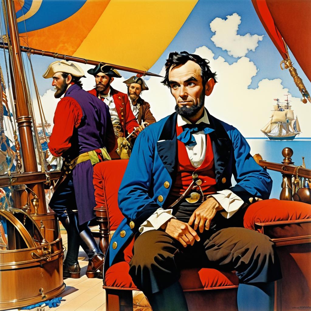 Abraham Lincoln Reimagined as a Colorful Pirate