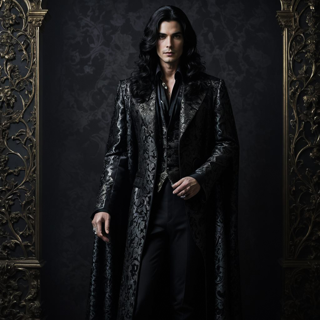 Elegant Dark Prince in Gothic Setting