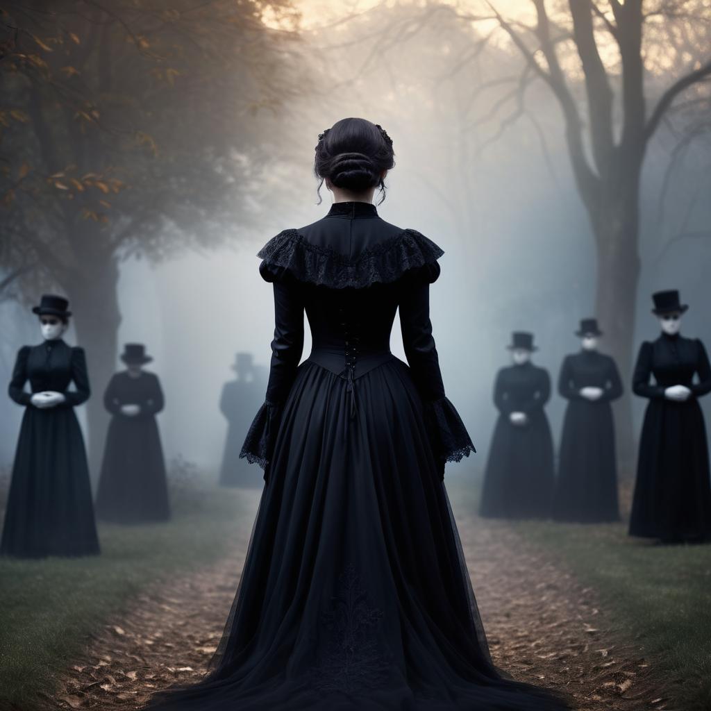 Mystical Victorian Funeral with Ghostly Presence